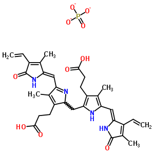 58985-27-6  3-[2-[[3-(2-carboxyethyl)-4-methyl-5-[(Z)-(4-methyl-5-oxo-3-vinyl-pyrrol-2-ylidene)methyl]-1H-pyrrol-2-yl]methyl]-4-methyl-5-[(Z)-(3-methyl-5-oxo-4-vinyl-pyrrol-2-ylidene)methyl]-2H-pyrrol-3-yl]propanoic acid phosphate