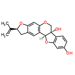 61080-23-7  (2S,6aR,11aR)-2-(1-methylethenyl)-1,2-dihydro-6H-[1]benzofuro[3,2-c]furo[3,2-g]chromene-6a,9(11aH)-diol