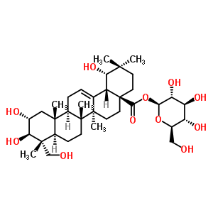 62319-70-4  1-O-[(2alpha,3beta,19alpha)-2,3,19,23-tetrahydroxy-28-oxoolean-12-en-28-yl]-beta-D-glucopyranose