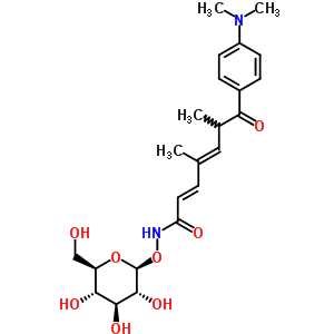 68676-88-0  1-O-({(2E,4E,6R)-7-[4-(dimethylamino)phenyl]-4,6-dimethyl-7-oxohepta-2,4-dienoyl}amino)-beta-D-glucopyranose