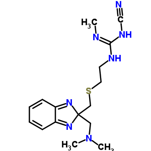 92715-31-6  1-cyano-3-{2-[({2-[(dimethylamino)methyl]-2H-benzimidazol-2-yl}methyl)sulfanyl]ethyl}-2-methylguanidine
