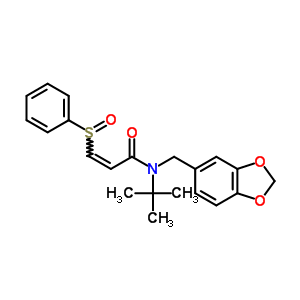 207350-09-2  (2Z)-N-(1,3-benzodioxol-5-ylmethyl)-N-tert-butyl-3-(phenylsulfinyl)prop-2-enamide