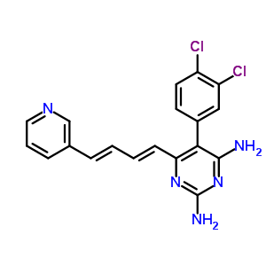 25849-45-0  5-(3,4-dichlorophenyl)-6-[(1E,3E)-4-pyridin-3-ylbuta-1,3-dien-1-yl]pyrimidine-2,4-diamine