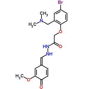 42024-68-0  2-{4-bromo-2-[(dimethylamino)methyl]phenoxy}-N'-[(E)-(3-methoxy-4-oxocyclohexa-2,5-dien-1-ylidene)methyl]acetohydrazide