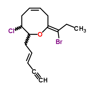 53472-38-1  (3S,5Z,8E)-8-(1-bromopropylidene)-3-chloro-2-[(2Z)-pent-2-en-4-yn-1-yl]-3,4,7,8-tetrahydro-2H-oxocine