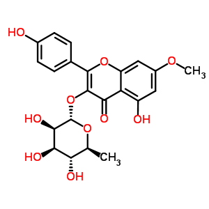 57525-01-6  5-hydroxy-2-(4-hydroxyphenyl)-7-methoxy-4-oxo-4H-chromen-3-yl 6-deoxy-alpha-L-mannopyranoside