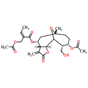 57800-57-4  (3aR,4R,9S,10S,11aS)-9-(acetyloxy)-10-(hydroxymethyl)-6-methyl-3-methylidene-2-oxododecahydro-6,11-epoxycyclodeca[b]furan-4-yl (2Z)-2-[(acetyloxy)methyl]but-2-enoate