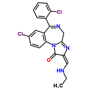 61197-88-4  (2E)-8-chloro-6-(2-chlorophenyl)-2-[(ethylamino)methylidene]-2,4-dihydro-1H-imidazo[1,2-a][1,4]benzodiazepin-1-one