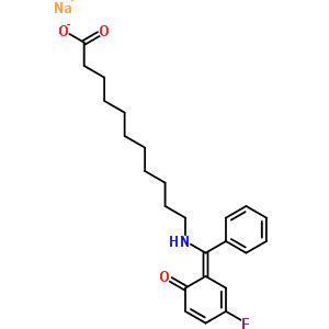 62665-85-4  sodium 11-{[(Z)-(3-fluoro-6-oxocyclohexa-2,4-dien-1-ylidene)(phenyl)methyl]amino}undecanoate