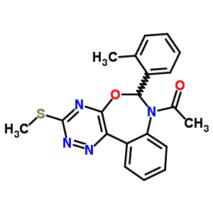 6376-33-6  7-acetyl-6-(2-methylphenyl)-3-(methylsulfanyl)-6,7-dihydro[1,2,4]triazino[5,6-d][3,1]benzoxazepine
