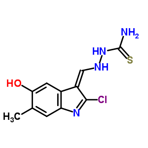 69789-91-9  2-[(Z)-(2-chloro-5-hydroxy-6-methyl-3H-indol-3-ylidene)methyl]hydrazinecarbothioamide