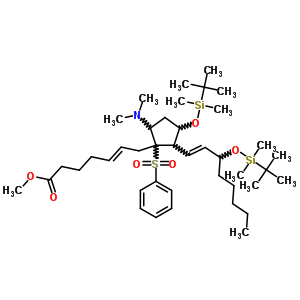 77506-98-0  methyl (5E,13E)-11,15-bis{[tert-butyl(dimethyl)silyl]oxy}-9-(dimethylamino)-8-(phenylsulfonyl)prosta-5,13-dien-1-oate