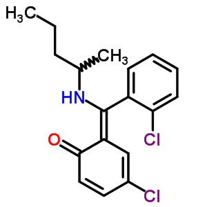 80018-28-6  (6Z)-4-chloro-6-{(2-chlorophenyl)[(1-methylbutyl)amino]methylidene}cyclohexa-2,4-dien-1-one