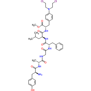 88457-22-1  methyl L-tyrosyl-D-alanylglycyl-L-phenylalanyl-L-leucyl-4-[bis(2-chloroethyl)amino]-L-phenylalaninate