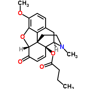 909-94-4  (5alpha)-3-methoxy-17-methyl-6-oxo-7,8-didehydro-4,5-epoxymorphinan-14-yl butanoate