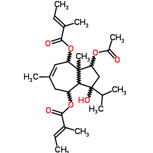 95263-53-9  1- (asetiloksi) -3-hidroksi-6,8A-dimetil-3- (1-metiletil) -1,2,3,3a, 4,5,8,8a-oktahidroazulena-4,8-diil (2E,2'E) bis (2-metilbut-2-enoat)