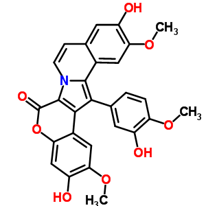 149379-26-0  3,11-dihydroxy-14-(3-hydroxy-4-methoxyphenyl)-2,12-dimethoxy-6H-chromeno[4',3':4,5]pyrrolo[2,1-a]isoquinolin-6-one