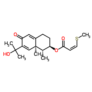 211691-00-8  (1R,2R,8aR)-7-(1-hydroxy-1-methylethyl)-1,8a-dimethyl-6-oxo-1,2,3,4,6,8a-hexahydronaphthalen-2-yl (2Z)-3-(methylsulfanyl)prop-2-enoate