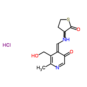 23374-42-7  (4Z)-5-(hydroxymethyl)-6-methyl-4-{[(2-oxotetrahydrothiophen-3-yl)amino]methylidene}pyridin-3(4H)-one hydrochloride