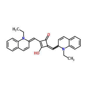 23475-74-3  (4Z)-4-[(1-ethyl-1,2-dihydroquinolin-2-yl)methylidene]-2-[(E)-(1-ethylquinolin-2(1H)-ylidene)methyl]-3-hydroxycyclobut-2-en-1-one