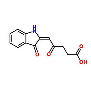 31556-10-2  (5E)-4-oxo-5-(3-oxo-1,3-dihydro-2H-indol-2-ylidene)pentanoic acid