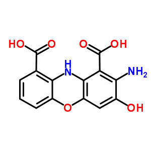 34277-00-4  2-amino-3-hydroxy-10H-phenoxazine-1,9-dicarboxylic acid