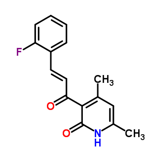 353776-02-0  3-[(2E)-3-(2-fluorophenyl)prop-2-enoyl]-4,6-dimethylpyridin-2(1H)-one