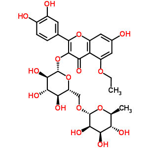 36057-92-8  2-(3,4-dihydroxyphenyl)-5-ethoxy-7-hydroxy-4-oxo-4H-chromen-3-yl 6-O-(6-deoxy-alpha-L-mannopyranosyl)-beta-D-glucopyranoside