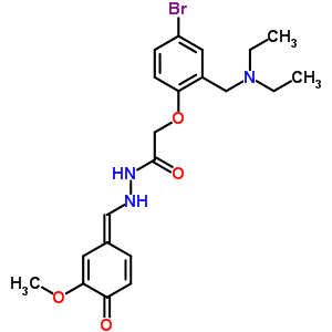 42024-72-6  2-{4-bromo-2-[(diethylamino)methyl]phenoxy}-N'-[(E)-(3-methoxy-4-oxocyclohexa-2,5-dien-1-ylidene)methyl]acetohydrazide