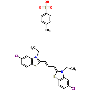 54350-28-6  5-chloro-2-[(E,3Z)-3-(5-chloro-3-ethyl-1,3-benzothiazol-2-ylidene)prop-1-enyl]-3-ethyl-1,3-benzothiazol-3-ium; 4-methylbenzenesulfonic acid