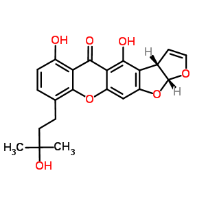 55256-57-0  (3aS,12aR)-4,6-dihydroxy-9-(3-hydroxy-3-methylbutyl)-3a,12a-dihydro-5H-furo[3',2':4,5]furo[3,2-b]xanthen-5-one