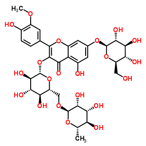 55481-91-9  7-(beta-D-glucopyranosyloxy)-5-hydroxy-2-(4-hydroxy-3-methoxyphenyl)-4-oxo-4H-chromen-3-yl 6-O-(6-deoxy-alpha-L-mannopyranosyl)-beta-D-glucopyranoside