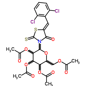 65562-26-7  (5Z)-5-[(2,6-dichlorophenyl)methylidene]-3-(2,3,4,6-tetra-O-acetylhexopyranosyl)-2-thioxo-1,3-thiazolidin-4-one