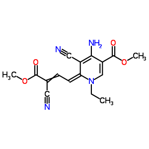 68350-78-7  methyl (6E)-4-amino-5-cyano-6-(3-cyano-4-methoxy-4-oxobut-2-en-1-ylidene)-1-ethyl-1,6-dihydropyridine-3-carboxylate