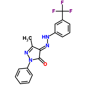 72730-90-6  (4E)-5-methyl-2-phenyl-4-{[3-(trifluoromethyl)phenyl]hydrazono}-2,4-dihydro-3H-pyrazol-3-one