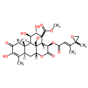 78338-23-5  methyl (11beta,12alpha,13xi,15beta)-3,11,12-trihydroxy-15-{[(2E)-3-(2-methyloxiran-2-yl)but-2-enoyl]oxy}-2,16-dioxo-13,20-epoxypicras-3-en-21-oate