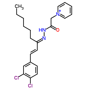 81226-92-8  1-{2-[(2E)-2-{1-[(E)-2-(3,4-dichlorophenyl)ethenyl]heptylidene}hydrazino]-2-oxoethyl}pyridinium