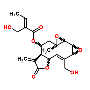 88208-18-8  (1aS,1bS,2aS,3E,4aR,7aR,8R)-3-(hydroxymethyl)-9a-methyl-7-methylidene-6-oxo-1a,1b,2a,4a,6,7,7a,8,9,9a-decahydrobisoxireno[5,6:7,8]cyclodeca[1,2-b]furan-8-yl (2Z)-2-(hydroxymethyl)but-2-enoate