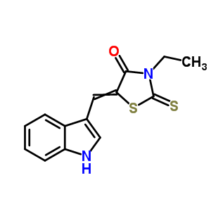 92148-90-8  3-ethyl-5-(1H-indol-3-ylmethylidene)-2-thioxo-1,3-thiazolidin-4-one