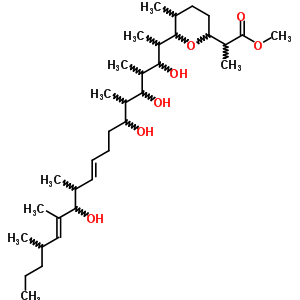 92587-06-9  methyl 2-{5-methyl-6-[(9E,13E)-2,4,6,12-tetrahydroxy-1,3,5,11,13,15-hexamethyloctadeca-9,13-dien-1-yl]tetrahydro-2H-pyran-2-yl}propanoate