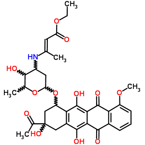 95897-98-6  3-acetyl-3,5,12-trihydroxy-10-methoxy-6,11-dioxo-1,2,3,4,6,11-hexahydrotetracen-1-yl 2,3,6-trideoxy-3-{[(1E)-3-ethoxy-1-methyl-3-oxoprop-1-en-1-yl]amino}hexopyranoside