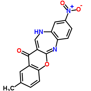 115396-41-3  2-methyl-9-nitrochromeno[2,3-b][1,5]benzodiazepin-13(11H)-one
