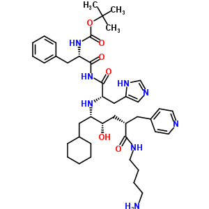 124646-43-1  Nalpha-[(1S,2S,4R)-5-[(4-aminobutyl)amino]-1-(cyclohexylmethyl)-2-hydroxy-5-oxo-4-(pyridin-4-ylmethyl)pentyl]-N-{(2S)-2-[(tert-butoxycarbonyl)amino]-3-phenylpropanoyl}-L-histidinamide