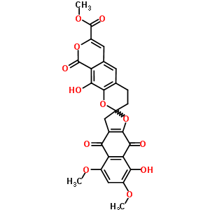 27267-70-5  methyl (2S)-8,10'-dihydroxy-5,7-dimethoxy-4,9,9'-trioxo-4,4',9,9'-tetrahydro-3H,3'H-spiro[naphtho[2,3-b]furan-2,2'-pyrano[4,3-g]chromene]-7'-carboxylate