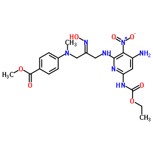 30768-48-0  methyl 4-{[(2Z)-3-({4-amino-6-[(ethoxycarbonyl)amino]-3-nitropyridin-2-yl}amino)-2-(hydroxyimino)propyl](methyl)amino}benzoate