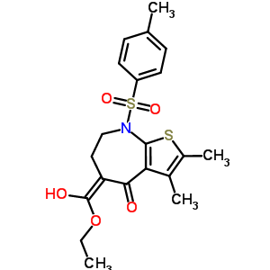 54805-50-4  (5Z)-5-[ethoxy(hydroxy)methylidene]-2,3-dimethyl-8-[(4-methylphenyl)sulfonyl]-5,6,7,8-tetrahydro-4H-thieno[2,3-b]azepin-4-one