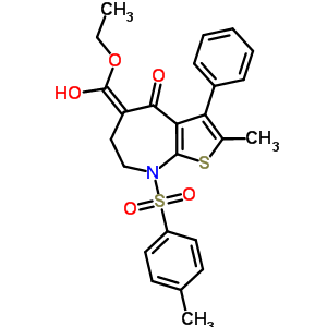 54805-51-5  (5Z)-5-[ethoxy(hydroxy)methylidene]-2-methyl-8-[(4-methylphenyl)sulfonyl]-3-phenyl-5,6,7,8-tetrahydro-4H-thieno[2,3-b]azepin-4-one
