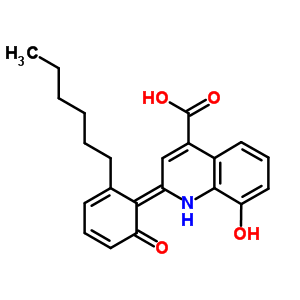 55066-81-4  (2Z)-2-(2-hexyl-6-oxocyclohexa-2,4-dien-1-ylidene)-8-hydroxy-1,2-dihydroquinoline-4-carboxylic acid