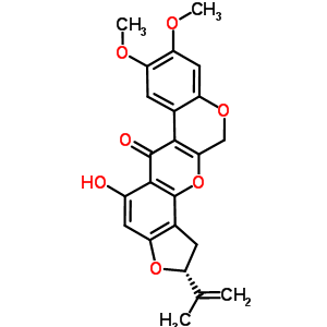 60077-62-5  (2R)-5-hydroxy-8,9-dimethoxy-2-(1-methylethenyl)-1,2-dihydrochromeno[3,4-b]furo[2,3-h]chromen-6(12H)-one