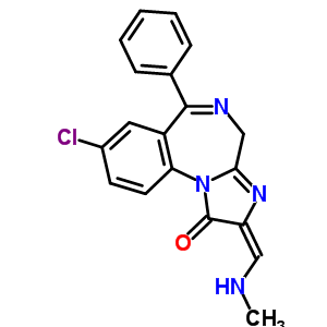 61197-64-6  (2E)-8-chloro-2-[(methylamino)methylidene]-6-phenyl-2,4-dihydro-1H-imidazo[1,2-a][1,4]benzodiazepin-1-one